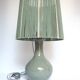 Large ceramic lamp with wire shade