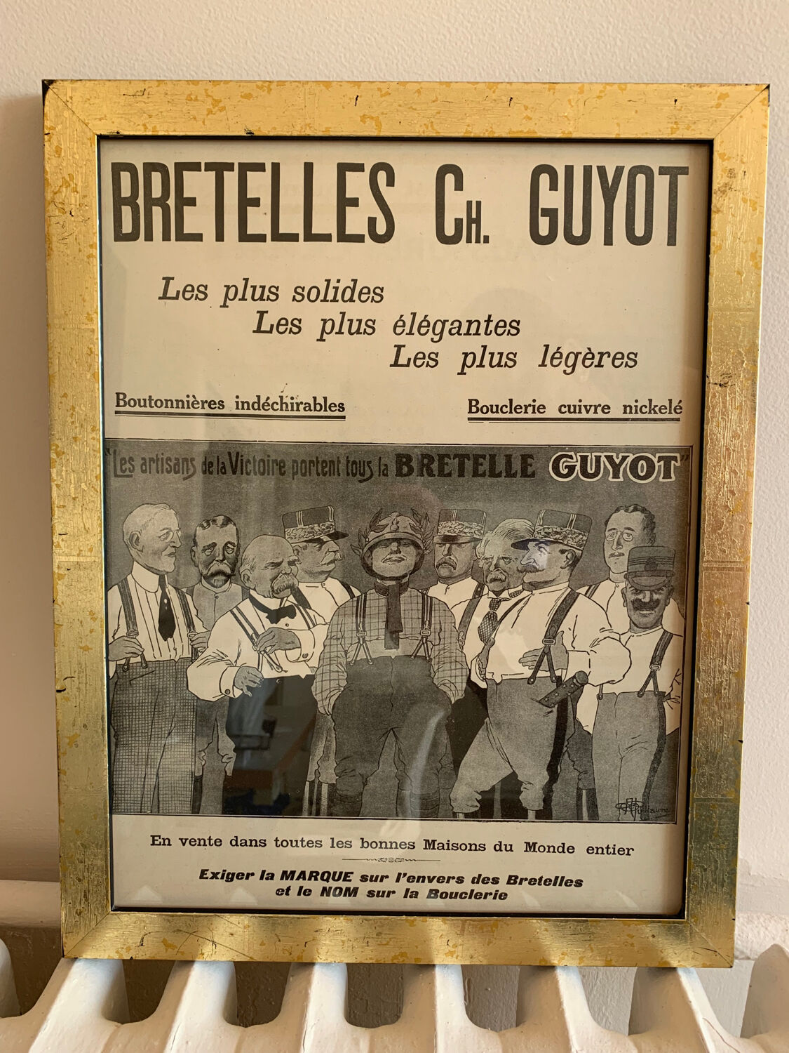 Advertising display frame “Bretelles Ch. GUYOT”