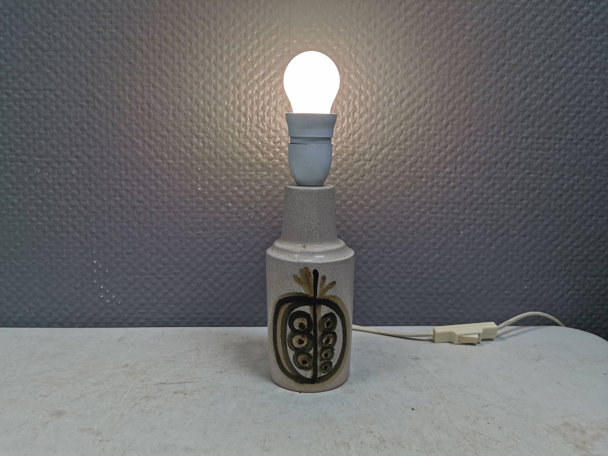 Small stoneware table lamp from Danish brand Okola, 1980s