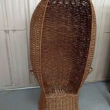 Vintage rattan wicker beach cabin Emmanuelle armchair
