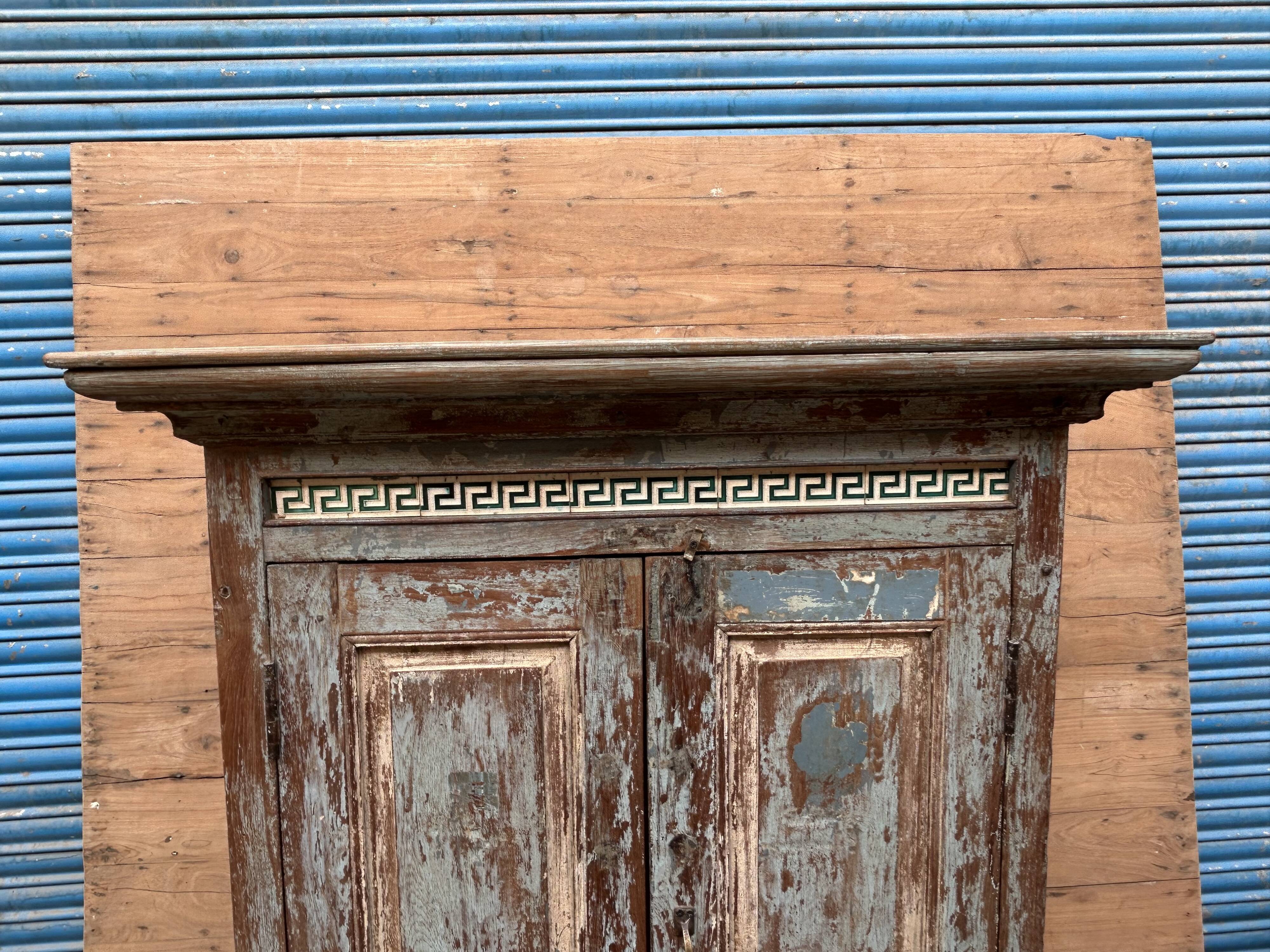Rajasthani wardrobe in Burmese teak with original patina.