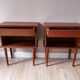 Paire de chevets en teck de style scandinave