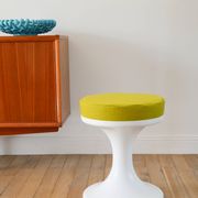Tabouret tulipe en Plastique et Laine, Vert Matcha, Design Space Age, 1970