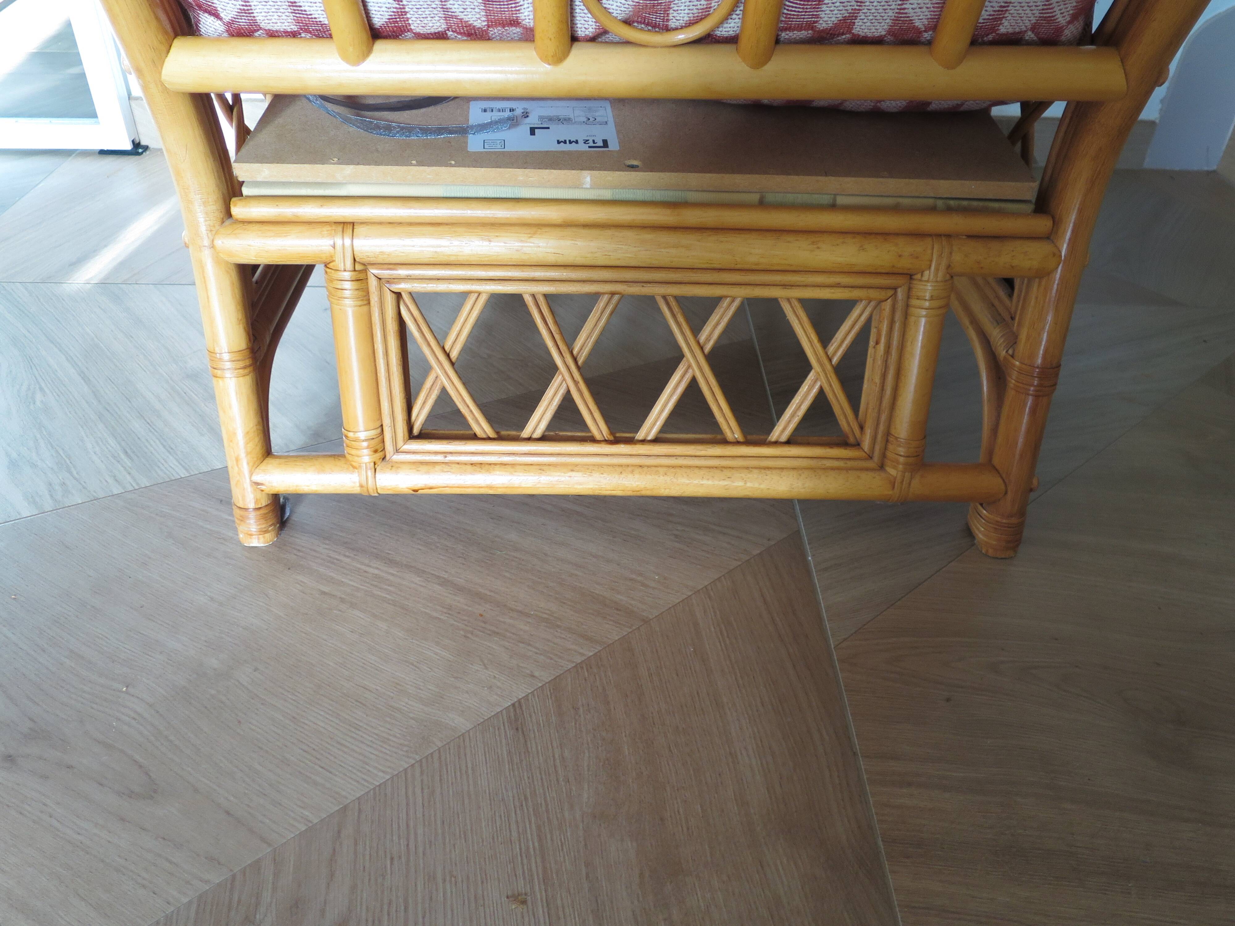 Vintage - Set of 2 woven rattan, bamboo and wood armchairs - Natural colour - 1980s