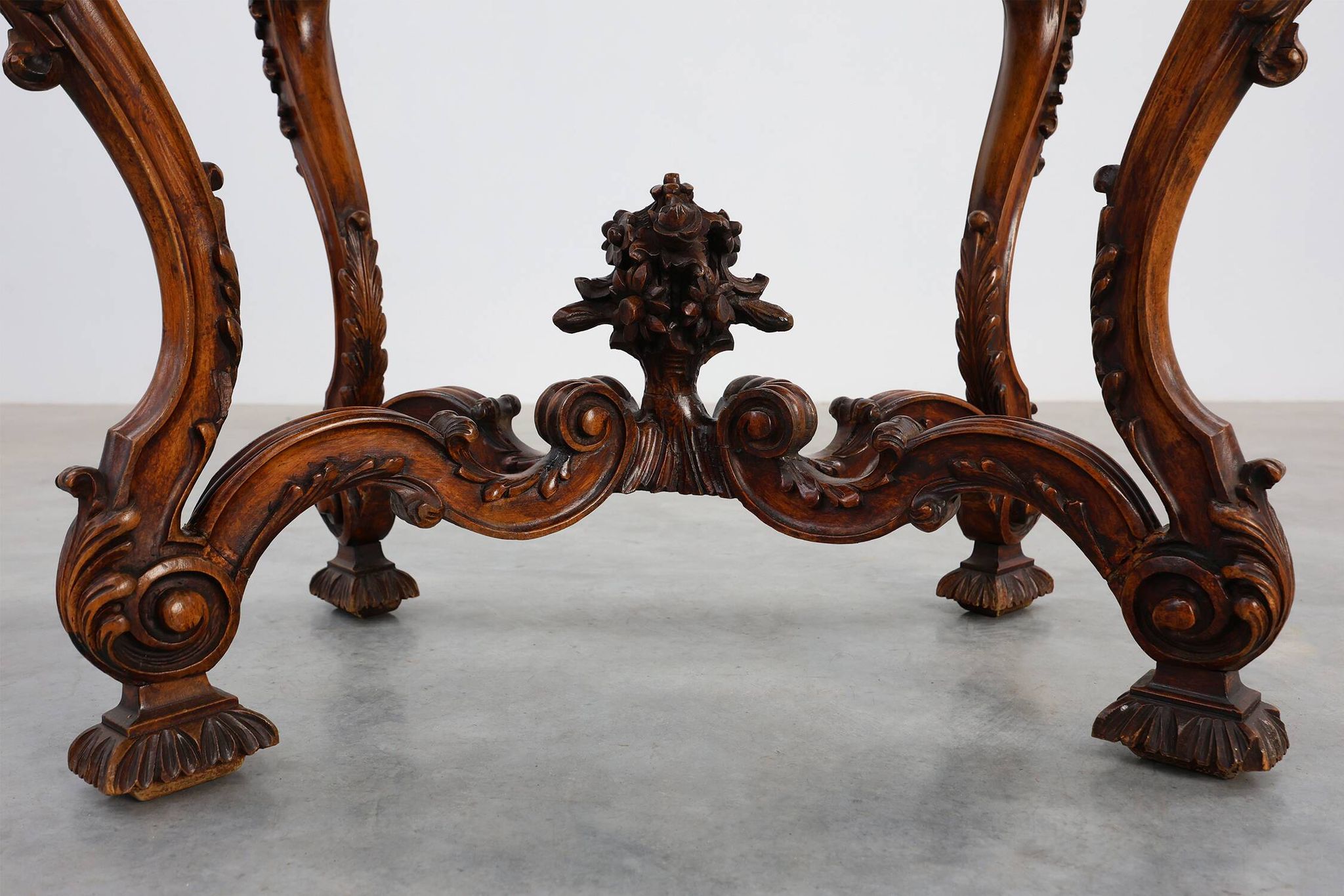 Pair of Napoleon III style Walnut side tables with Bluestone tops, France