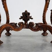 Pair of Napoleon III style Walnut side tables with Bluestone tops, France