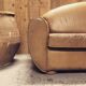 Leather sofa club style Former vintage convertible