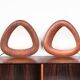 Pair of Italian teak and opaline wall lights by Goffredo Reggiani 1960.
