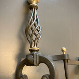 Chenets modernist bronze and cast iron