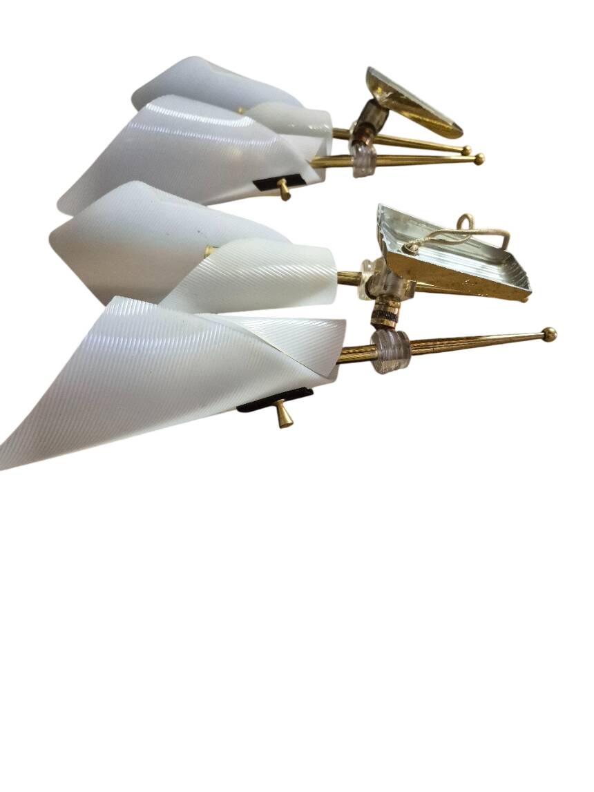 Vintage 1950s butterfly wall light pairs by Arlus.