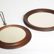 Duo miroirs rond bois anciens