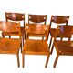 Vintage elm and leather chairs by Maison Regain, 1970s, set of 6.