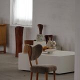 Danish chair from the mid-20th century, dining/office chair in lamb's wool, Eva Koppel, 1950s.