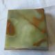 Cendrier carré et biseauté art deco en onyx vert et marron
