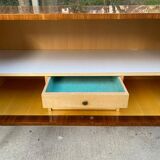 Art Deco sideboard in glossy burr walnut 1940 240cm
