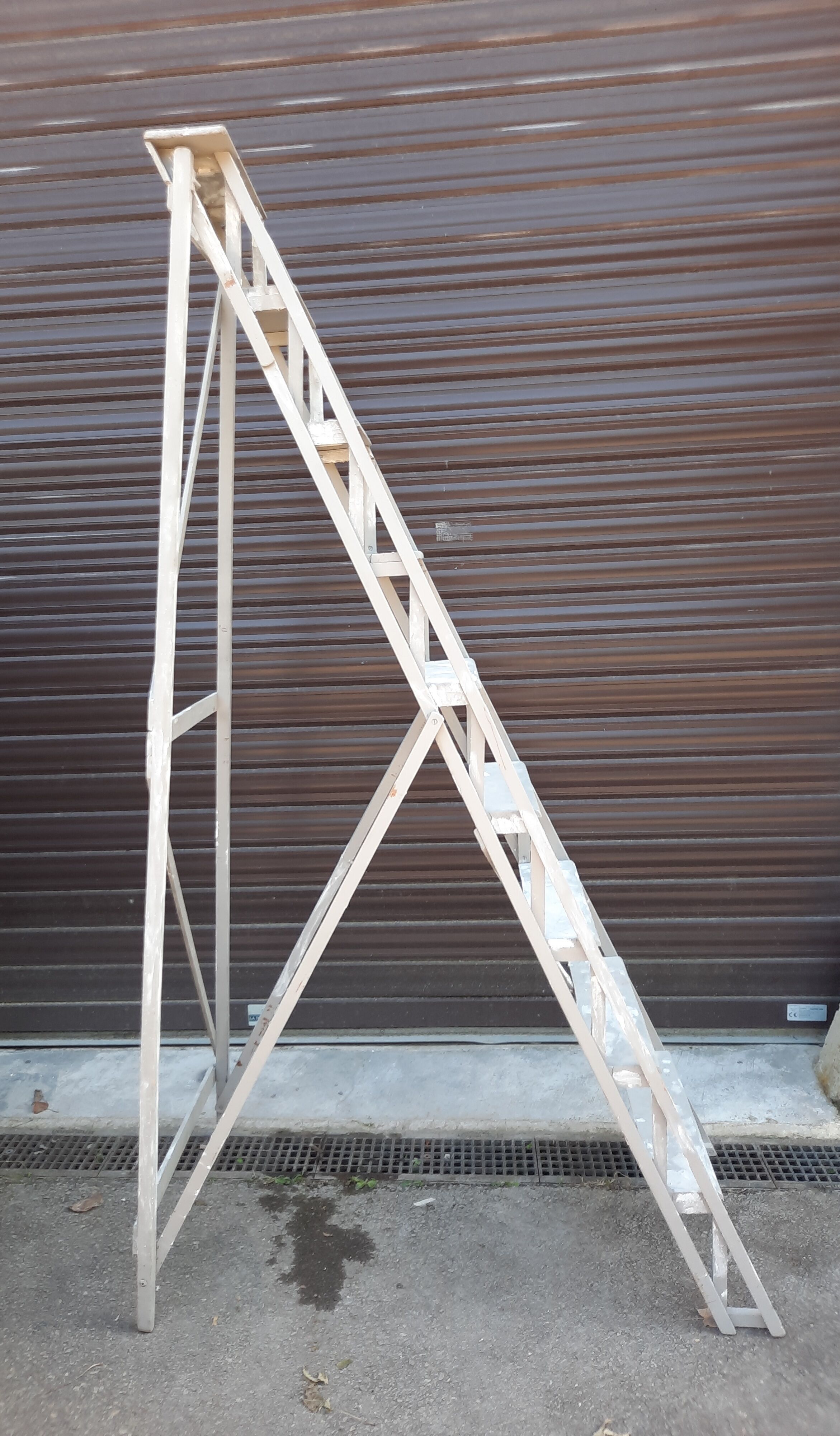 Large all-wood stepladder
