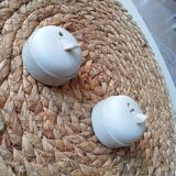 Set of 2 old two-way switches, porcelain and plastic, 50s/60s