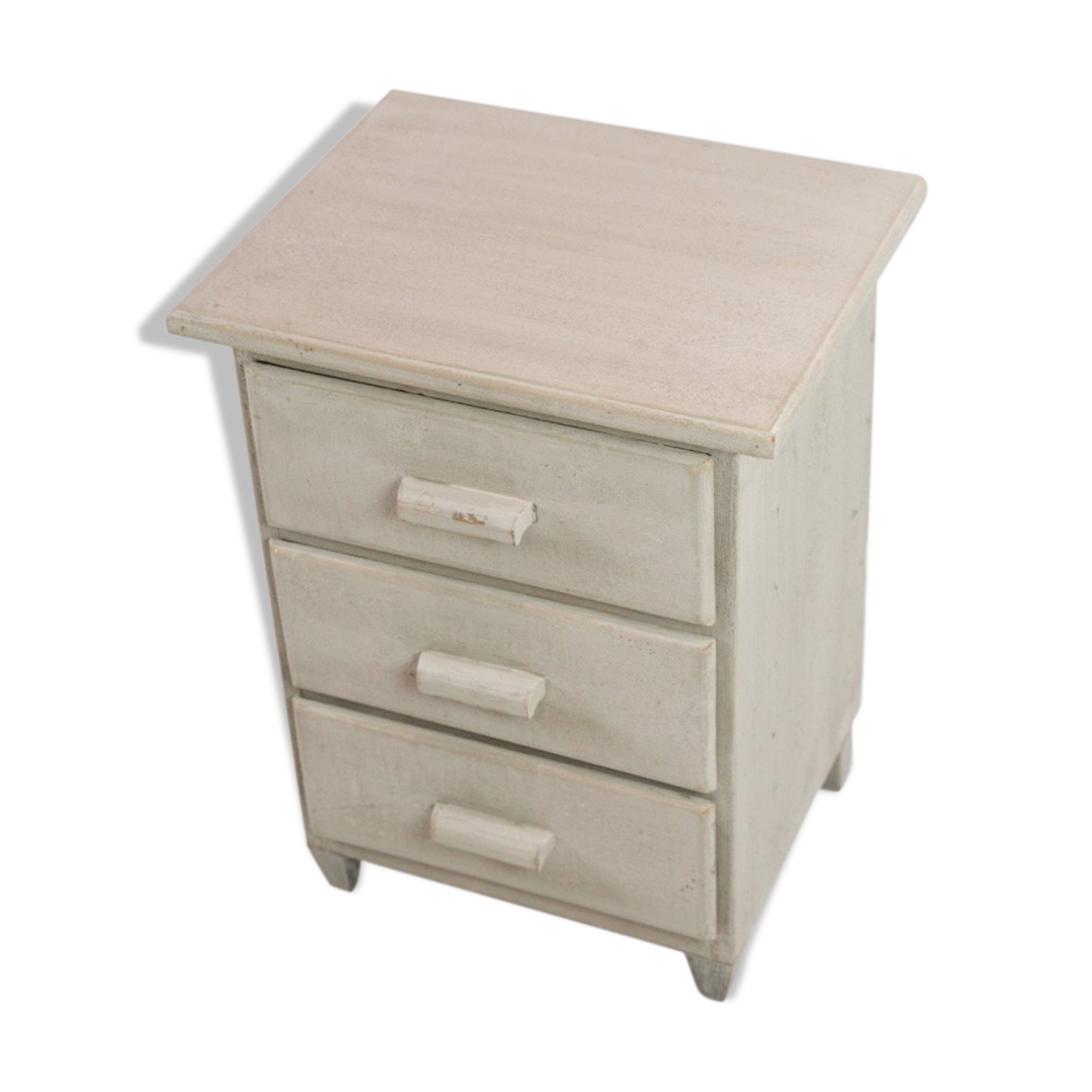 Small Gustavian Gray-Painted Chest of Drawers with 3 Drawers