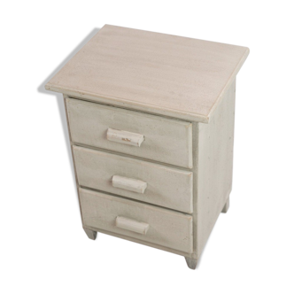Small Gustavian Gray-Painted Chest of Drawers with 3 Drawers