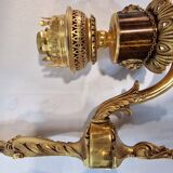 Pair of wall lamps gilded bronze art deco style louis XIV