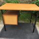 Vintage modernist office in oak and metal tubular base