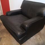 Black leather armchair