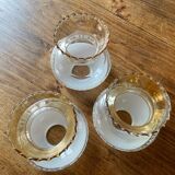 3 globes de lustre abats jours en verre, anciens, vintage