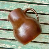Set of 2 large vintage stoneware pitchers