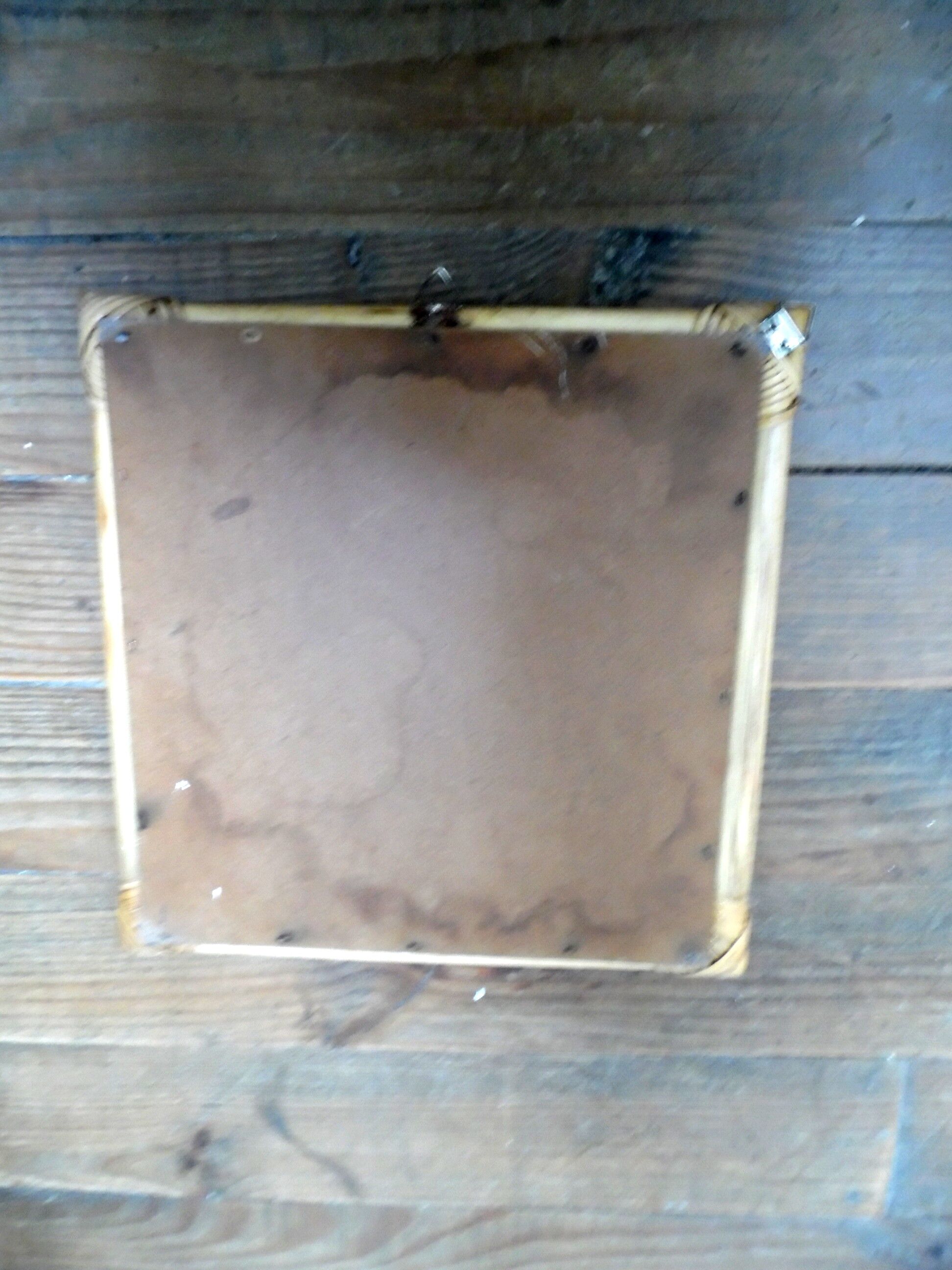 Square rattan mirror 31x31cm