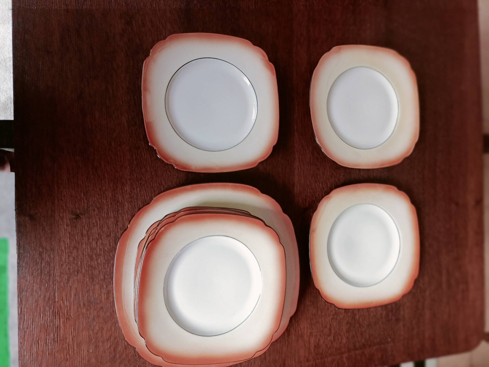 Orange porcelain dessert plates