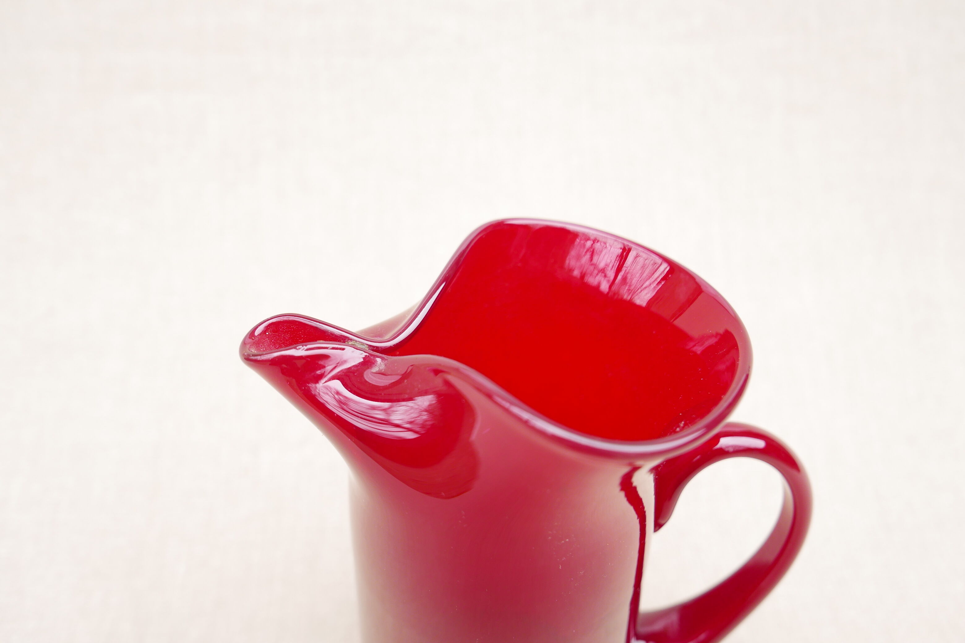 Blown glass pitcher