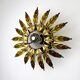 Plafonnier ou applique florale en feuillage en forme de soleil, France, années 1970
