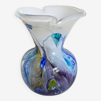 Vase glass paste of the glassmakers of Maure Vieil Mick and Bob Le Bleïs 80s