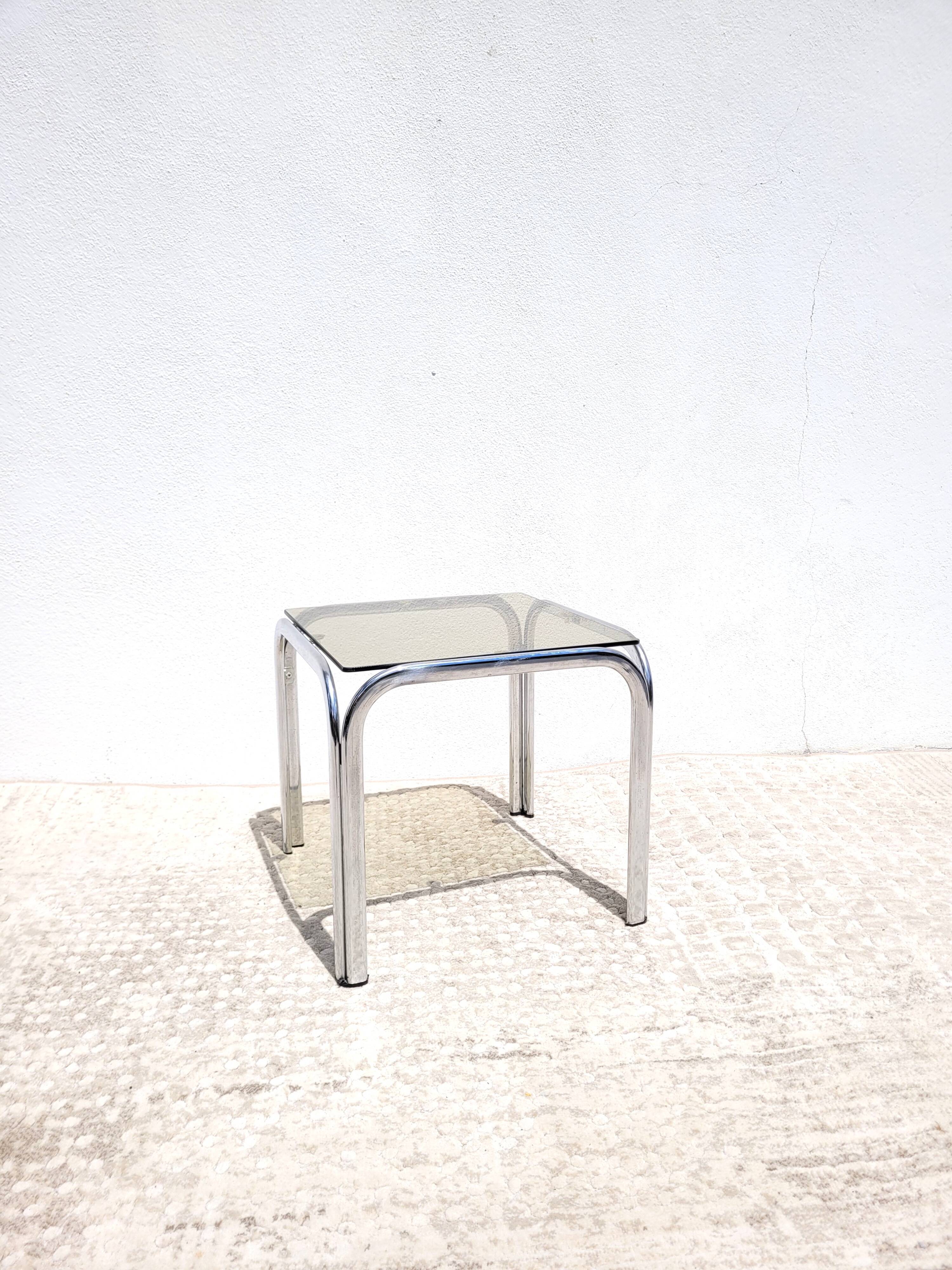 Coffee table chrome smoked glass