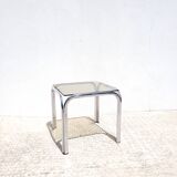 Coffee table chrome smoked glass
