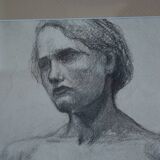 Charcoal drawing academician circa 1900