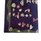 Hand-tufted artistic rug Vezeley by Tisca France 1990s