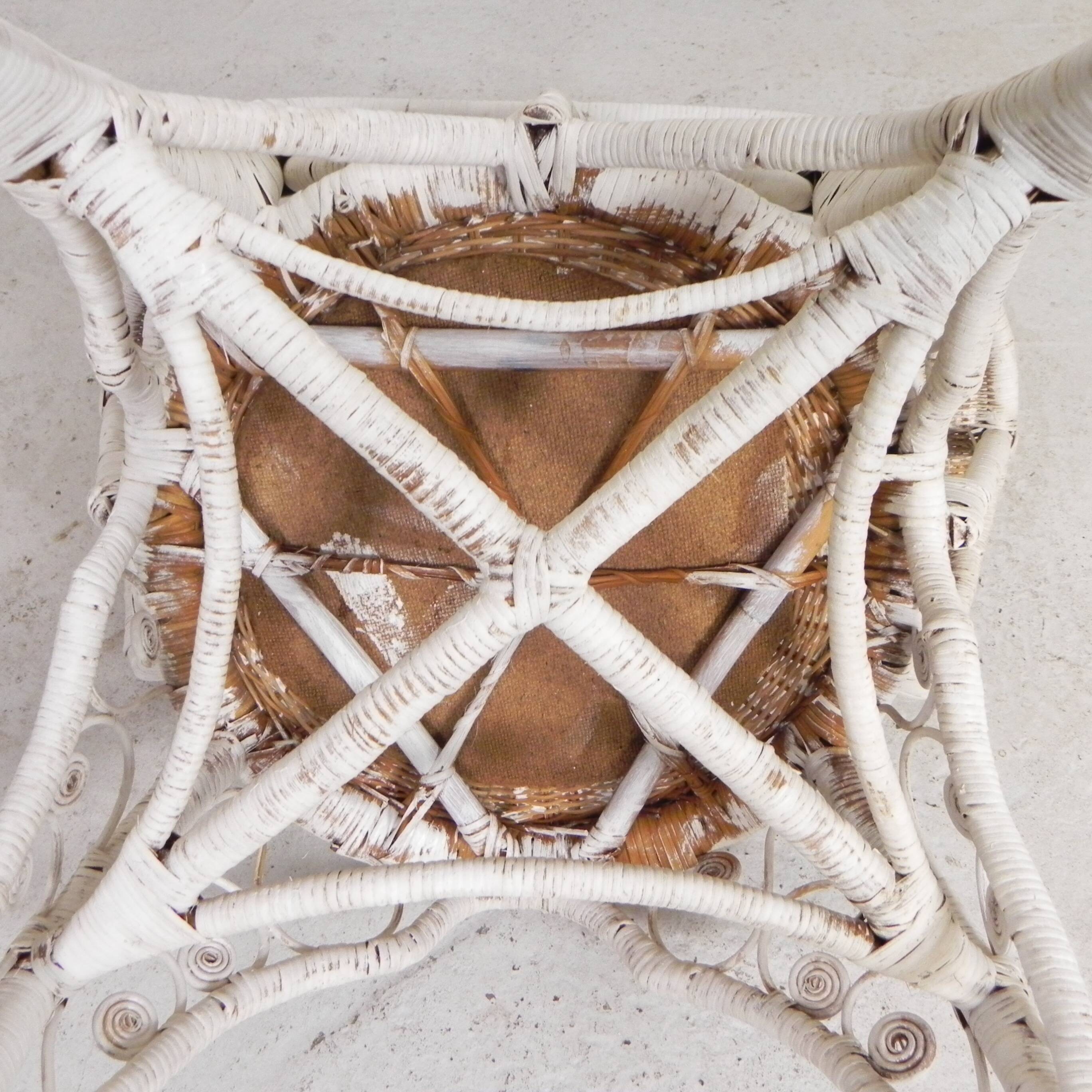 Vintage bamboo, rattan armchair with armrests, 1950s