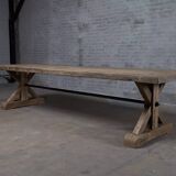 Old solid oak farmhouse table with star legs - length