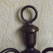 Pair of double Flemish style wall sconces in French silver from the period, with red drops 51.