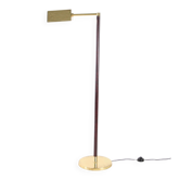 Lampadaire en laiton et bois