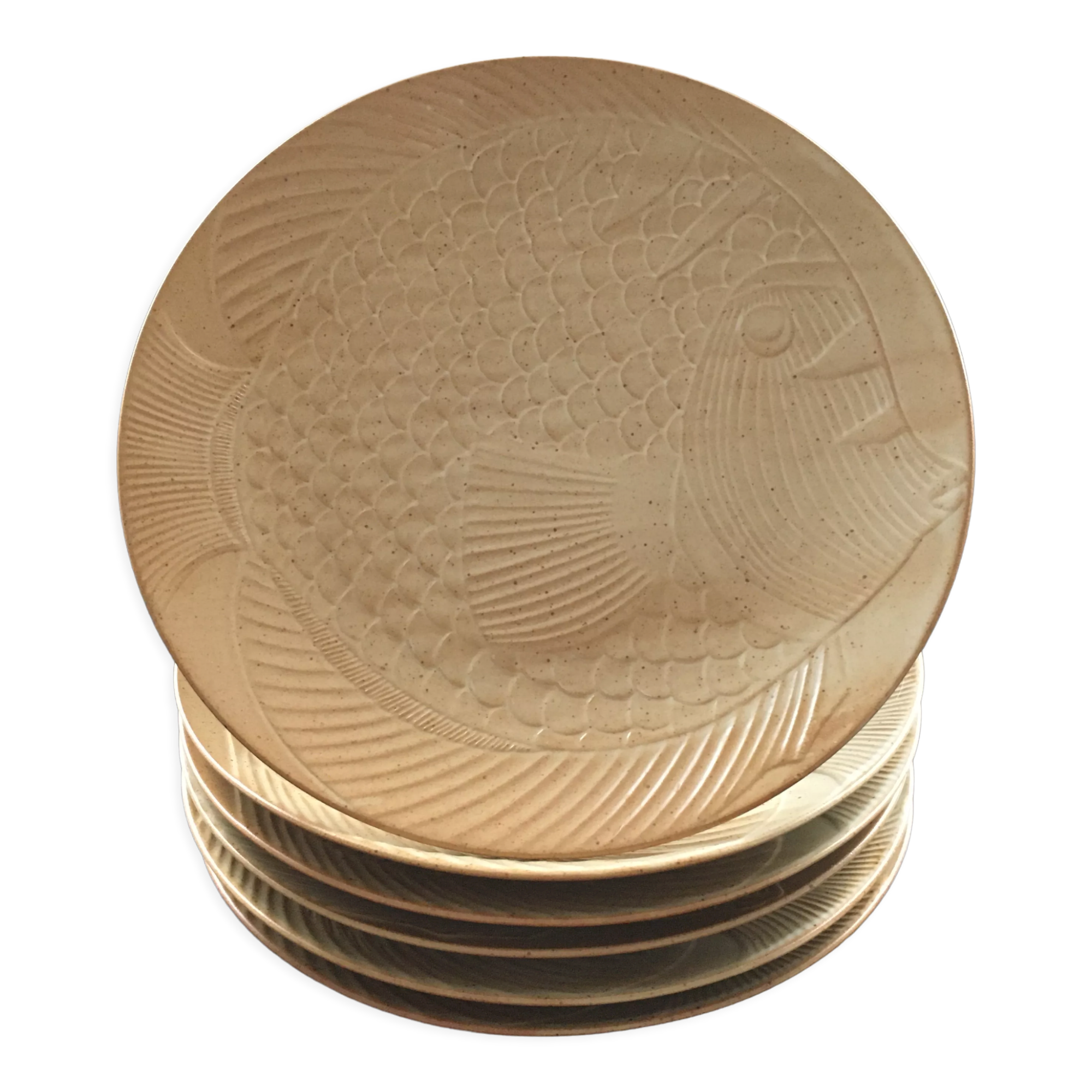 Lot of 6 fish-decorated plates.