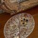 Vintage decorative transparent crystal plate, Italy, 1960s