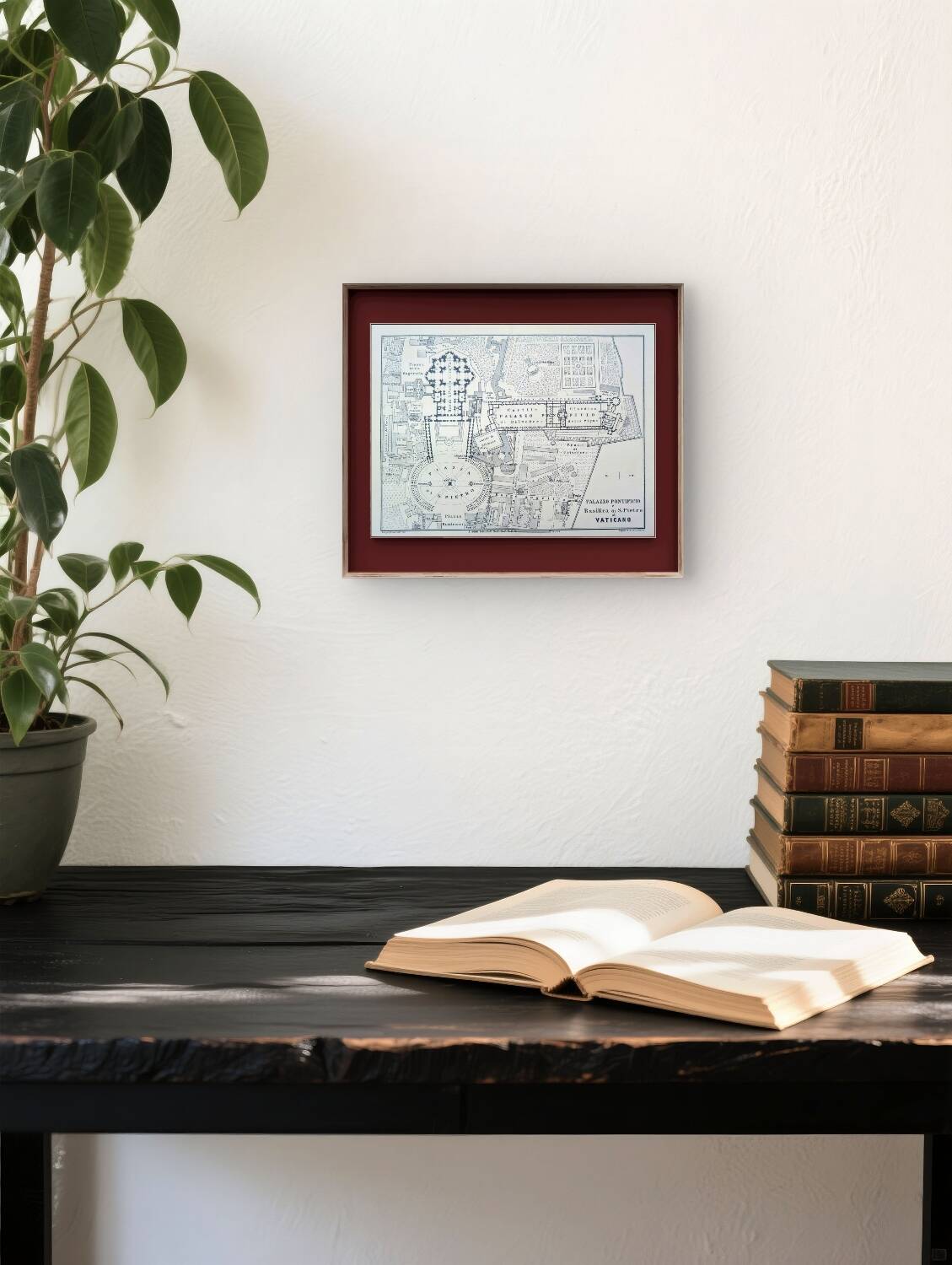 The Vatican, Vintage map printed in 1894