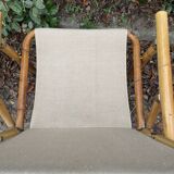Rattan armchair and foldable canvas