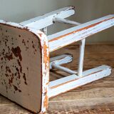 Workshop stool in vintage patinated solid wood