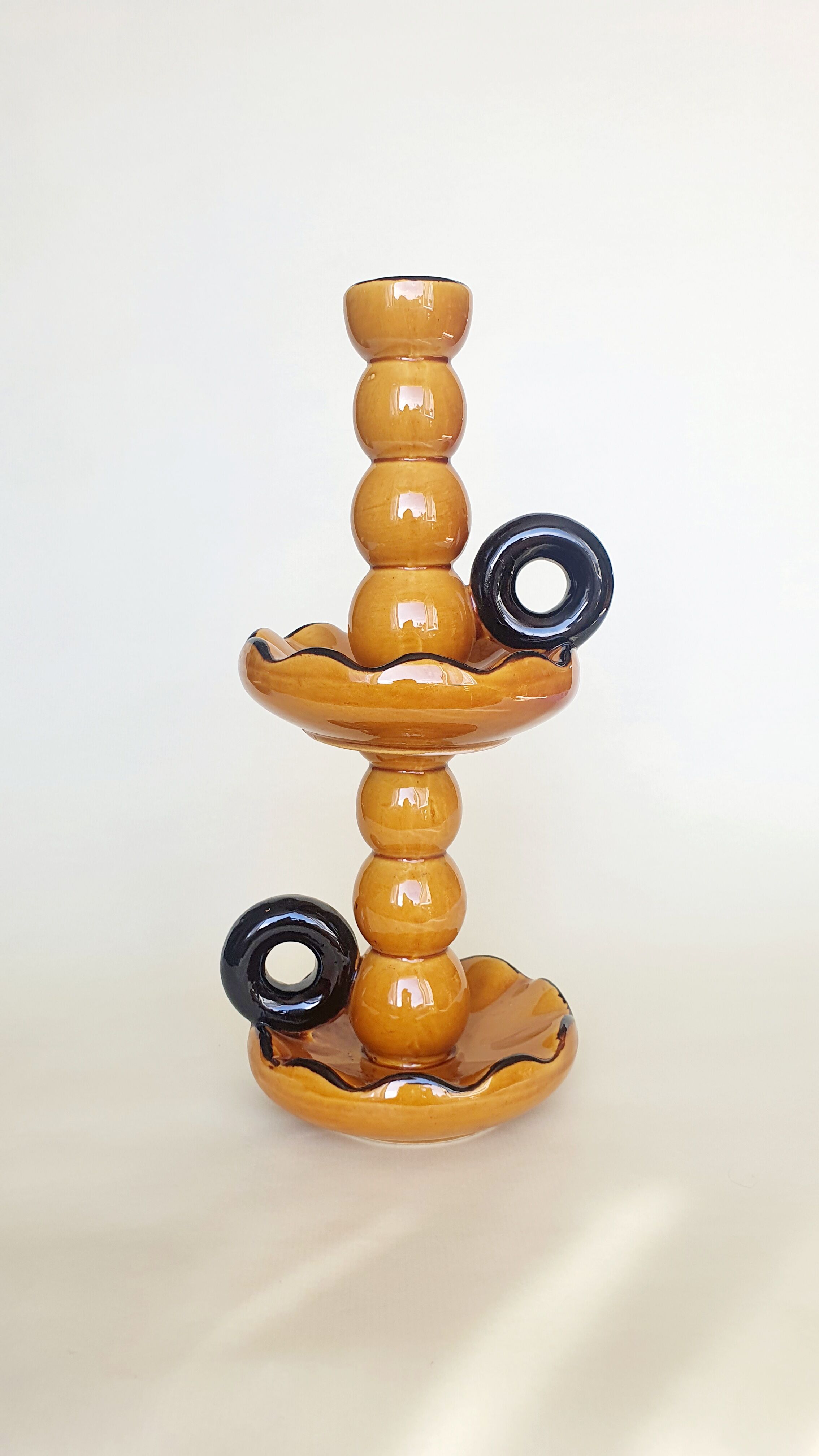 Pair of ceramic candle holders 1950