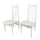 2 Scandinavian slatted chairs, white, from the 1960s.