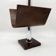 Magazine rack "Servizio da fumo" wood/metal — Italy, 1970s
