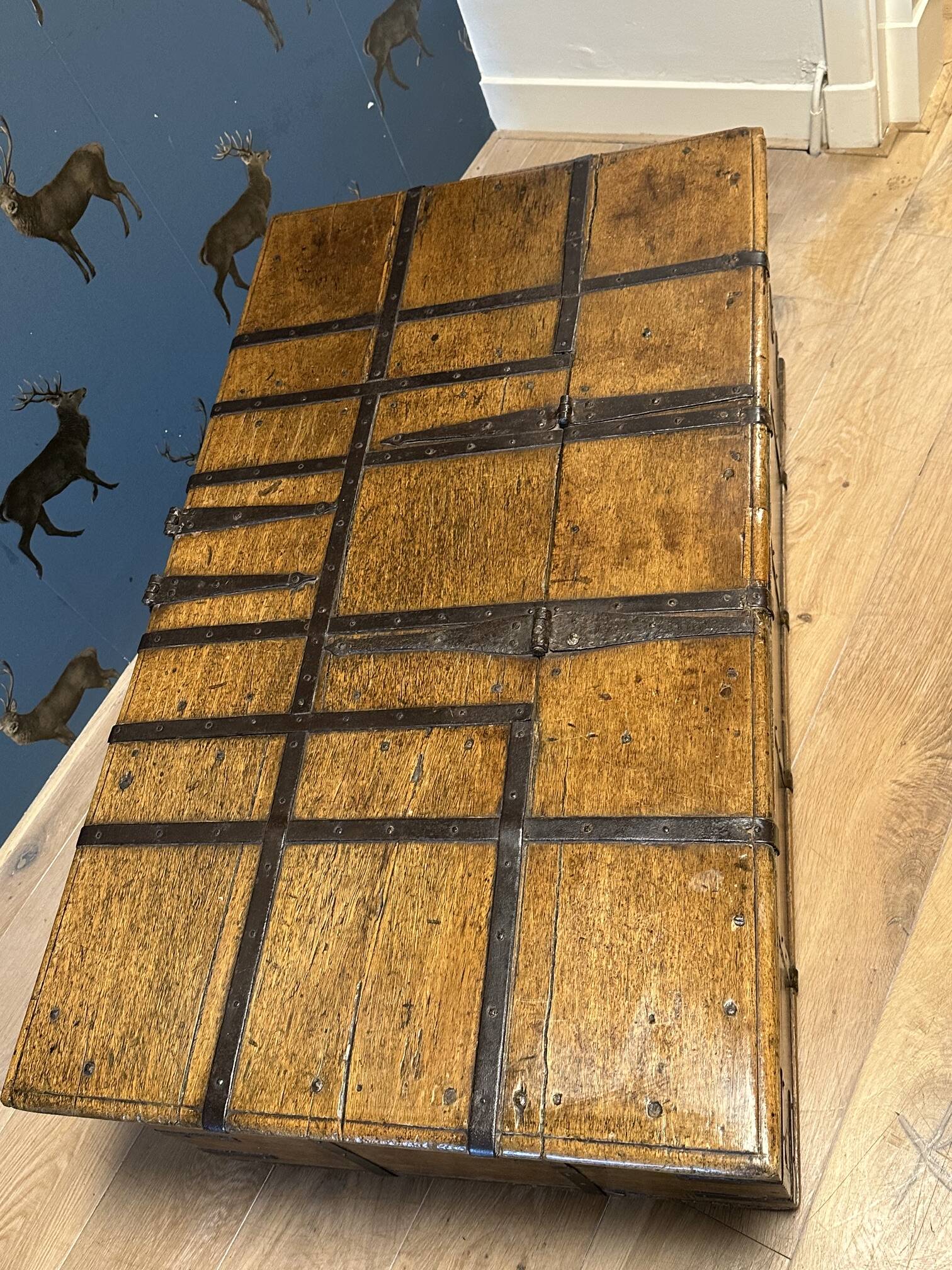 weathered antique teak chest / coffeetable